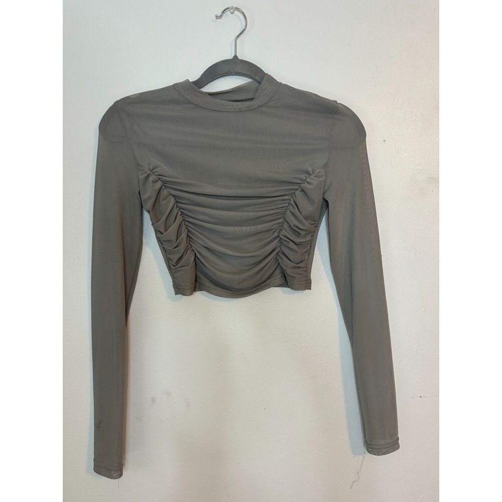 Sheer Grey Long Sleeve Top